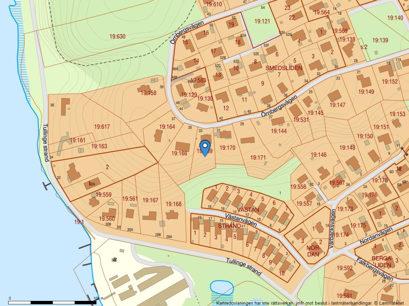 Fastighetskarta Örnbergsvägen 33
