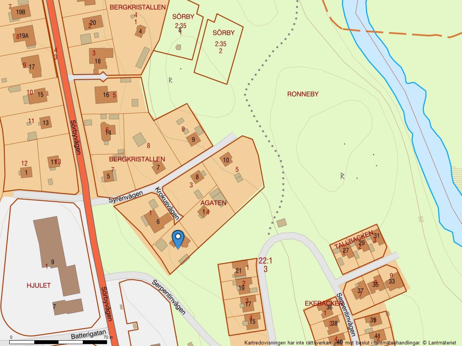 Fastighetskarta Krokusvägen 2