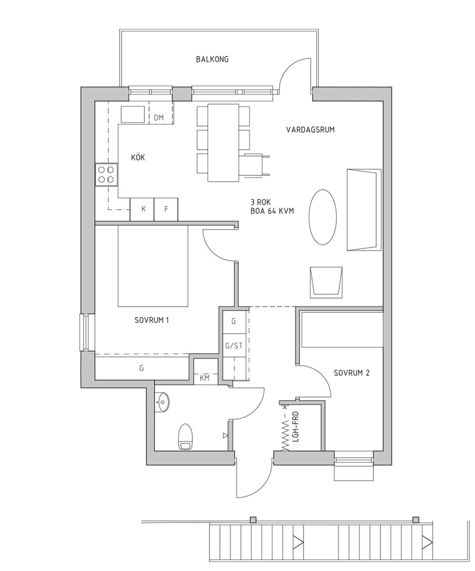 Planritning Hagavägen 4A