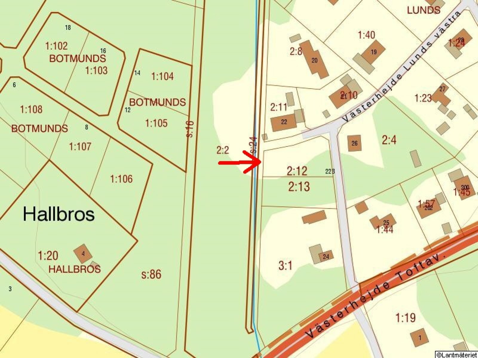 Fastighetskarta Västerhejde Lunds Västra 22B