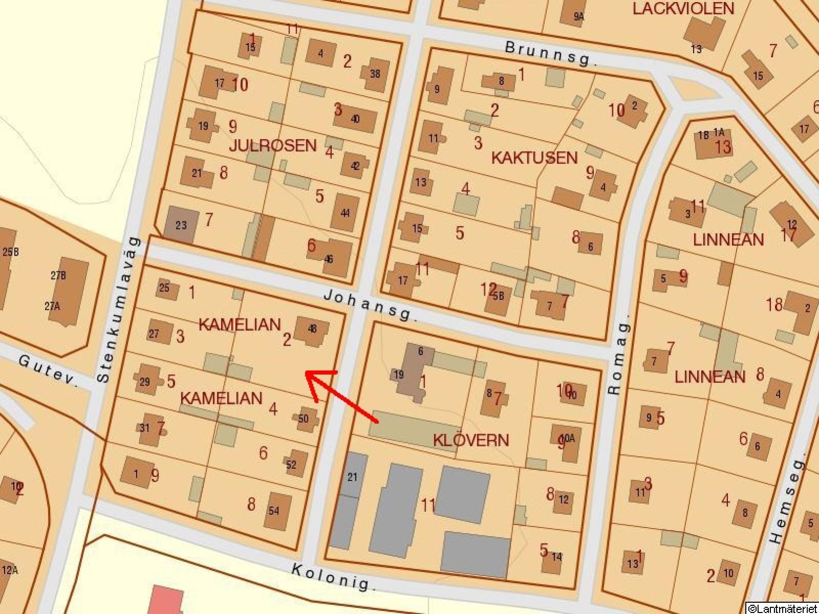 Fastighetskarta Södervärnsgatan 48