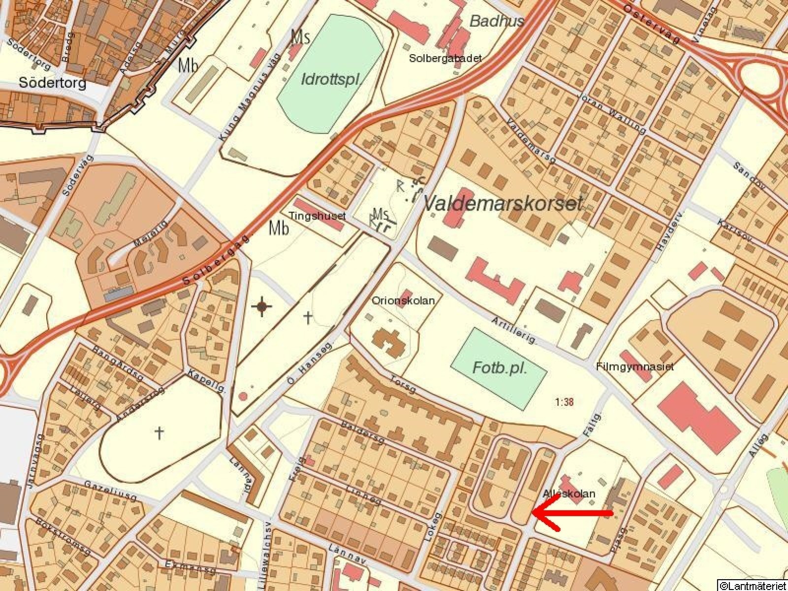 Fastighetskarta Fältgatan 71 F lgh 1204