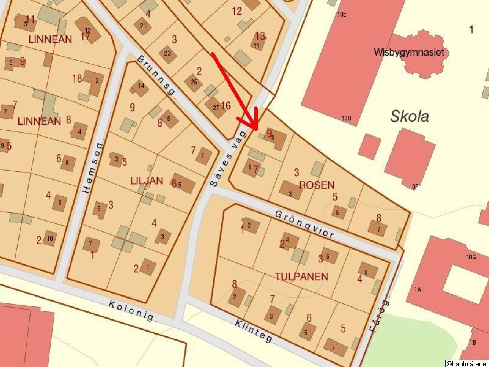Fastighetskarta Säves väg 8