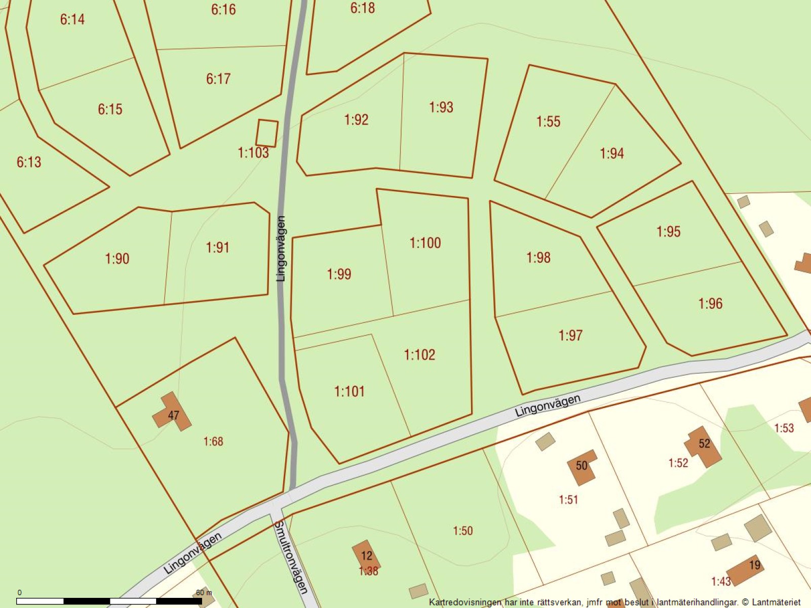 Fastighetskarta Lingonvägen