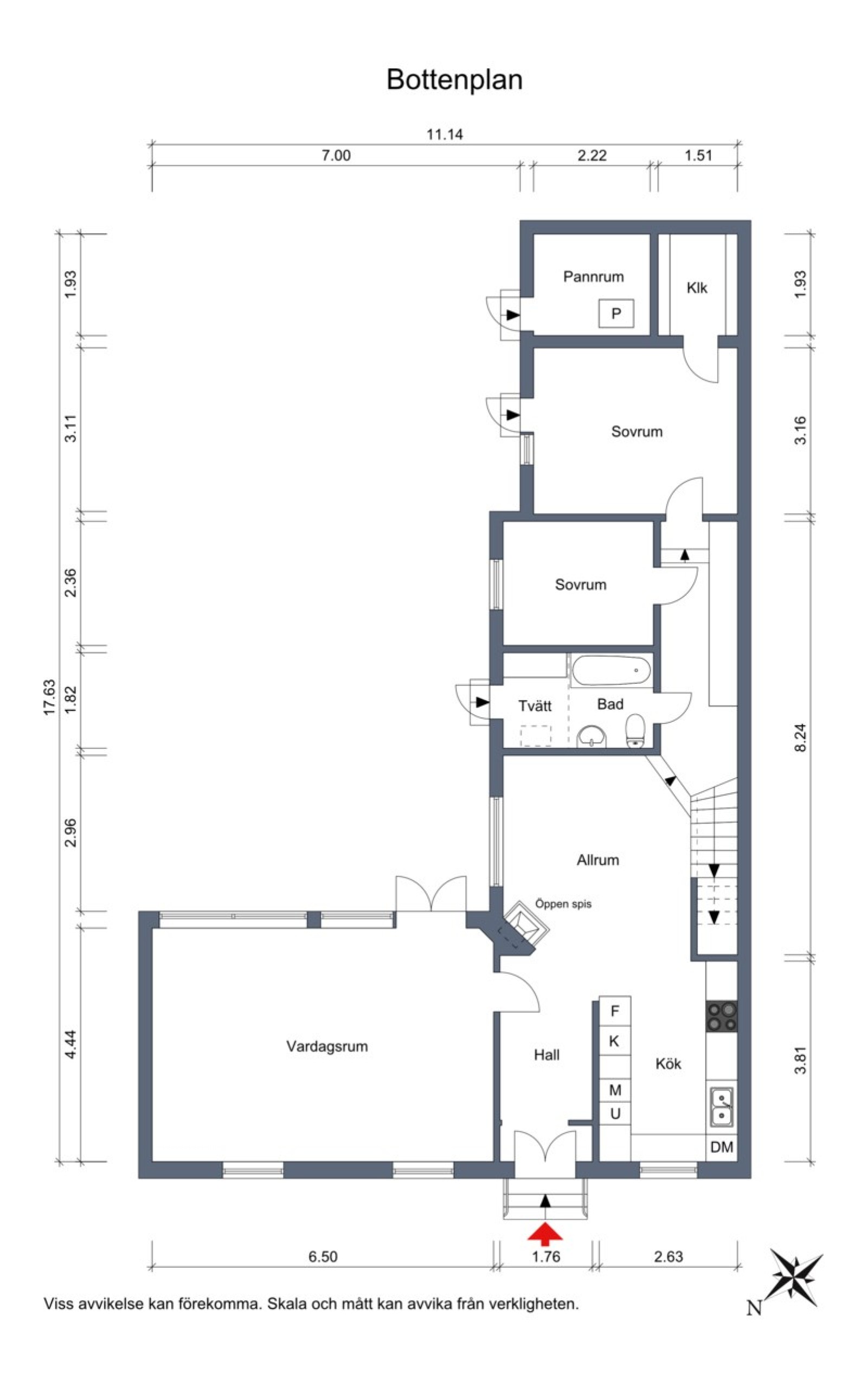 Planlösning Bottenvåning Tranhusgatan 40