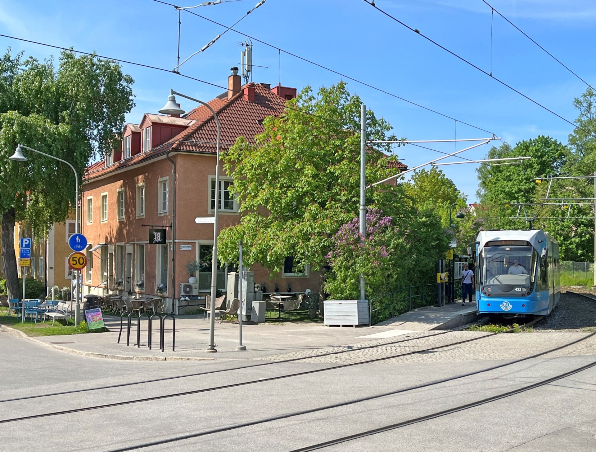 Spårvagnshållplats vis Ålstensgatan Brötvägen 40