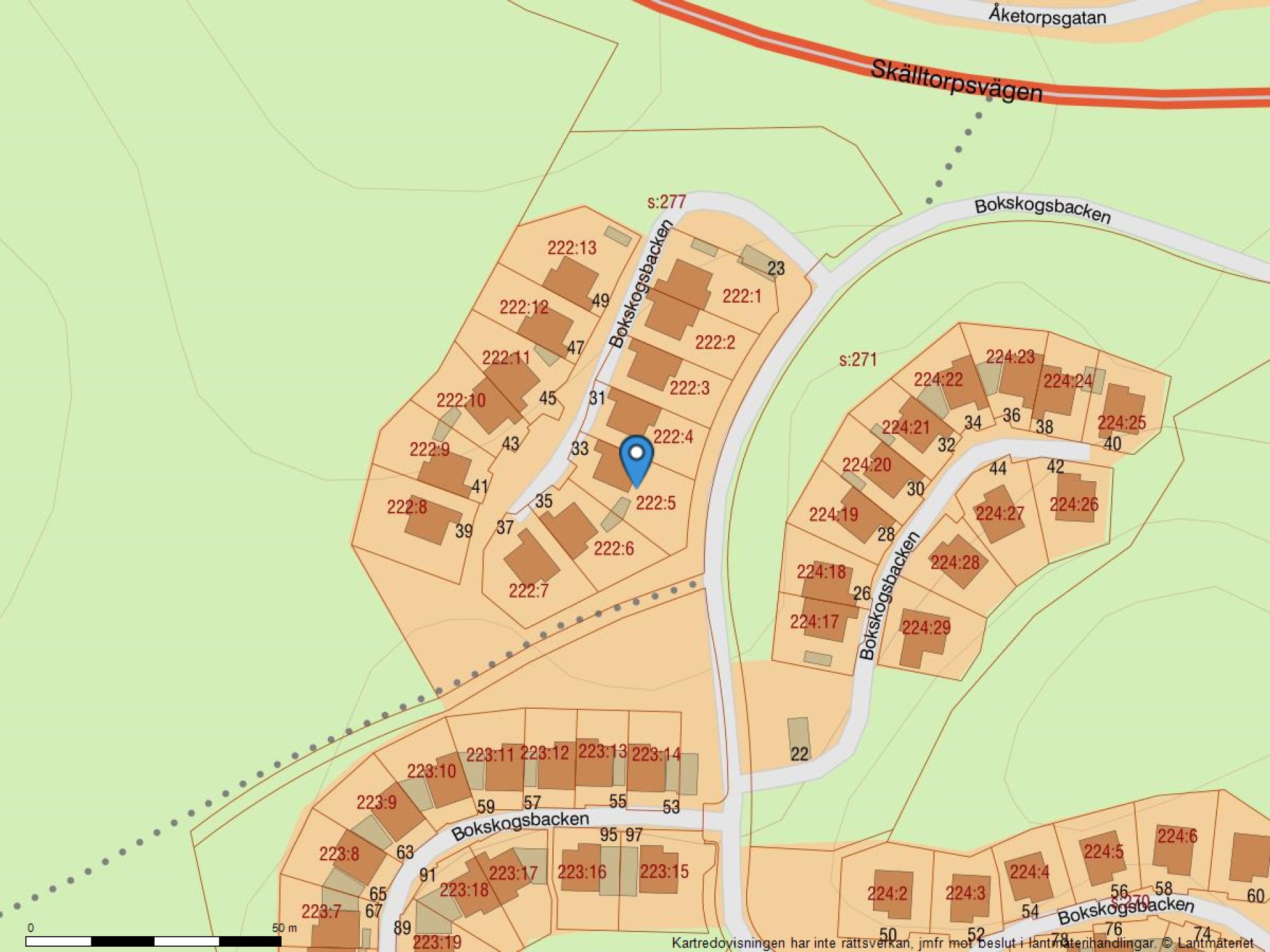 Fastighetskarta Bokskogsbacken 33-31