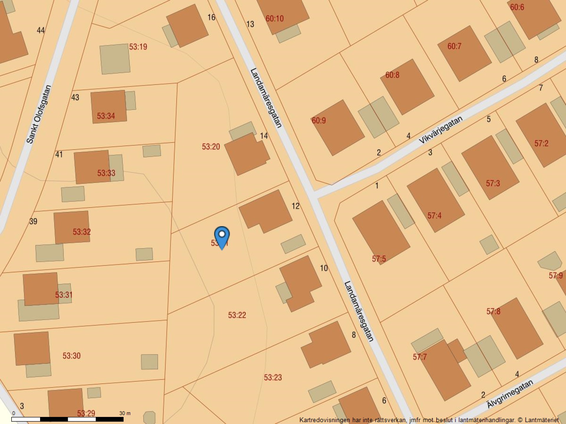 Fastighetskarta Landamäresgatan 12-27