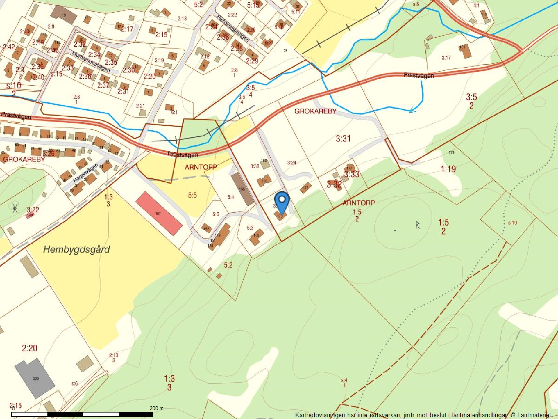 Fastighetskarta Prästvägen 170-25
