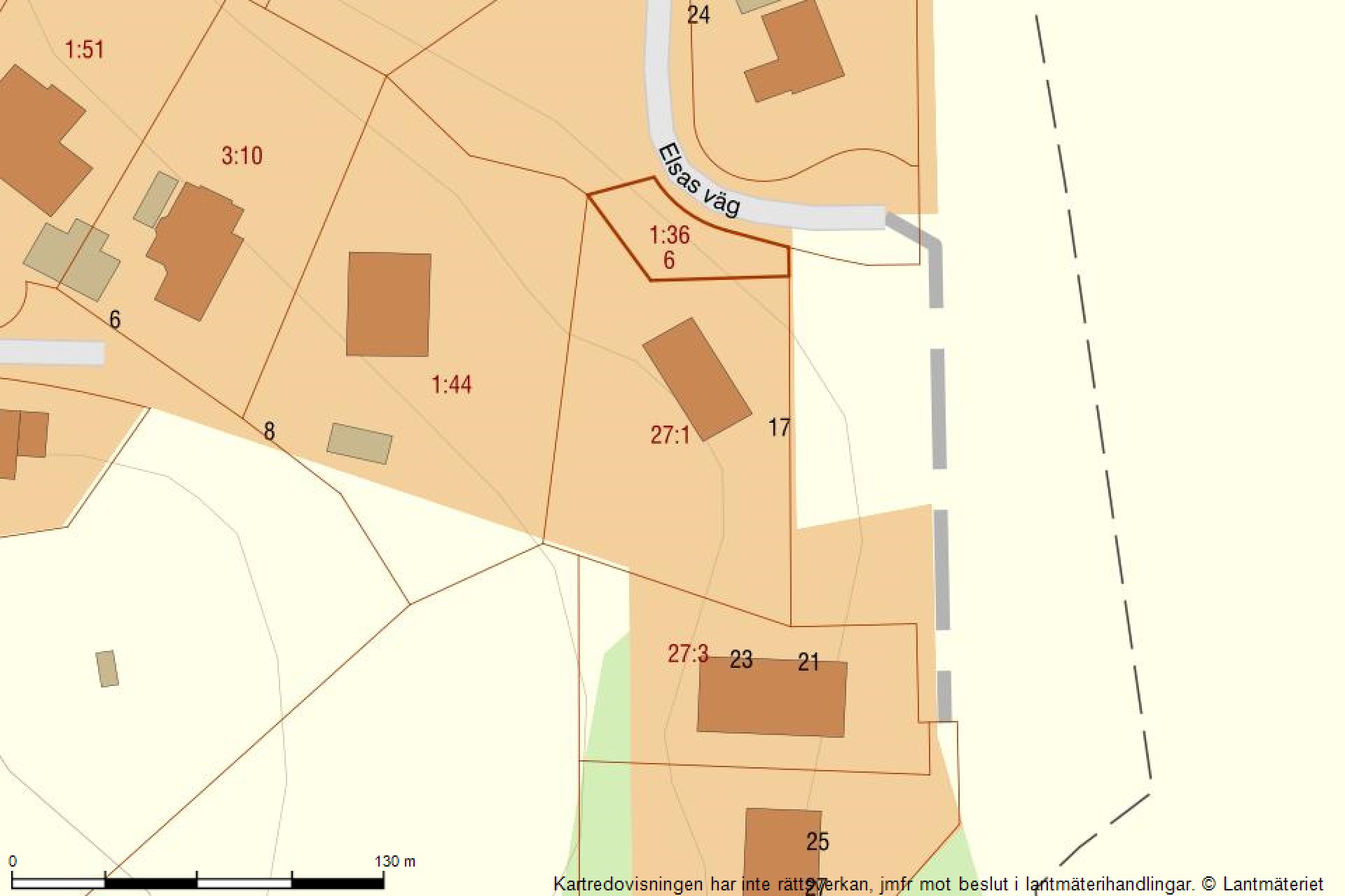 Fastighetskarta Elsas väg 17-19