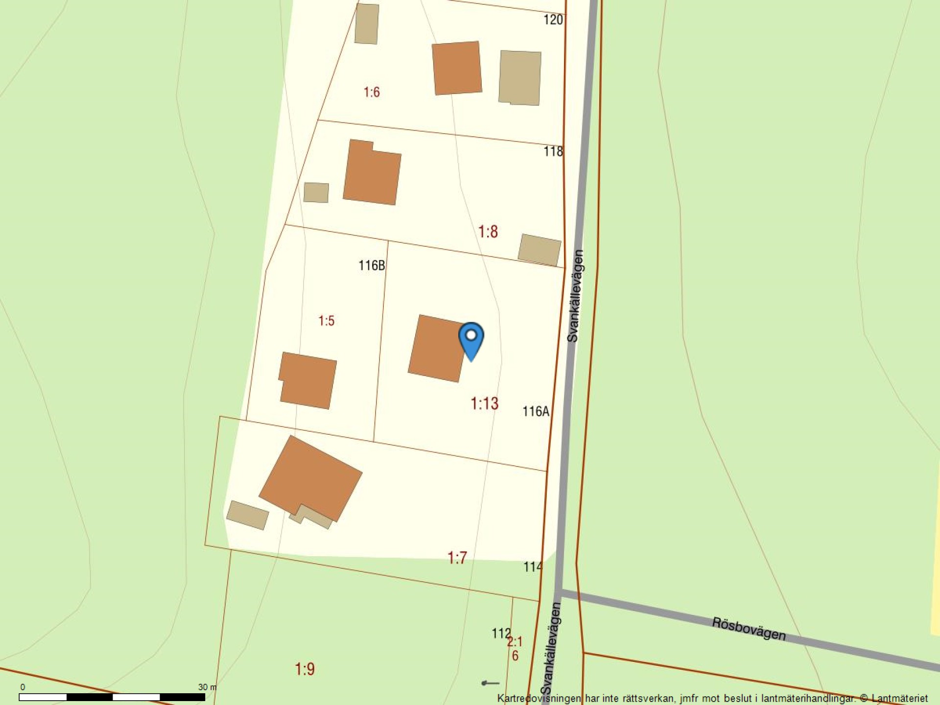 Fastighetskarta Svankällevägen 116A-35