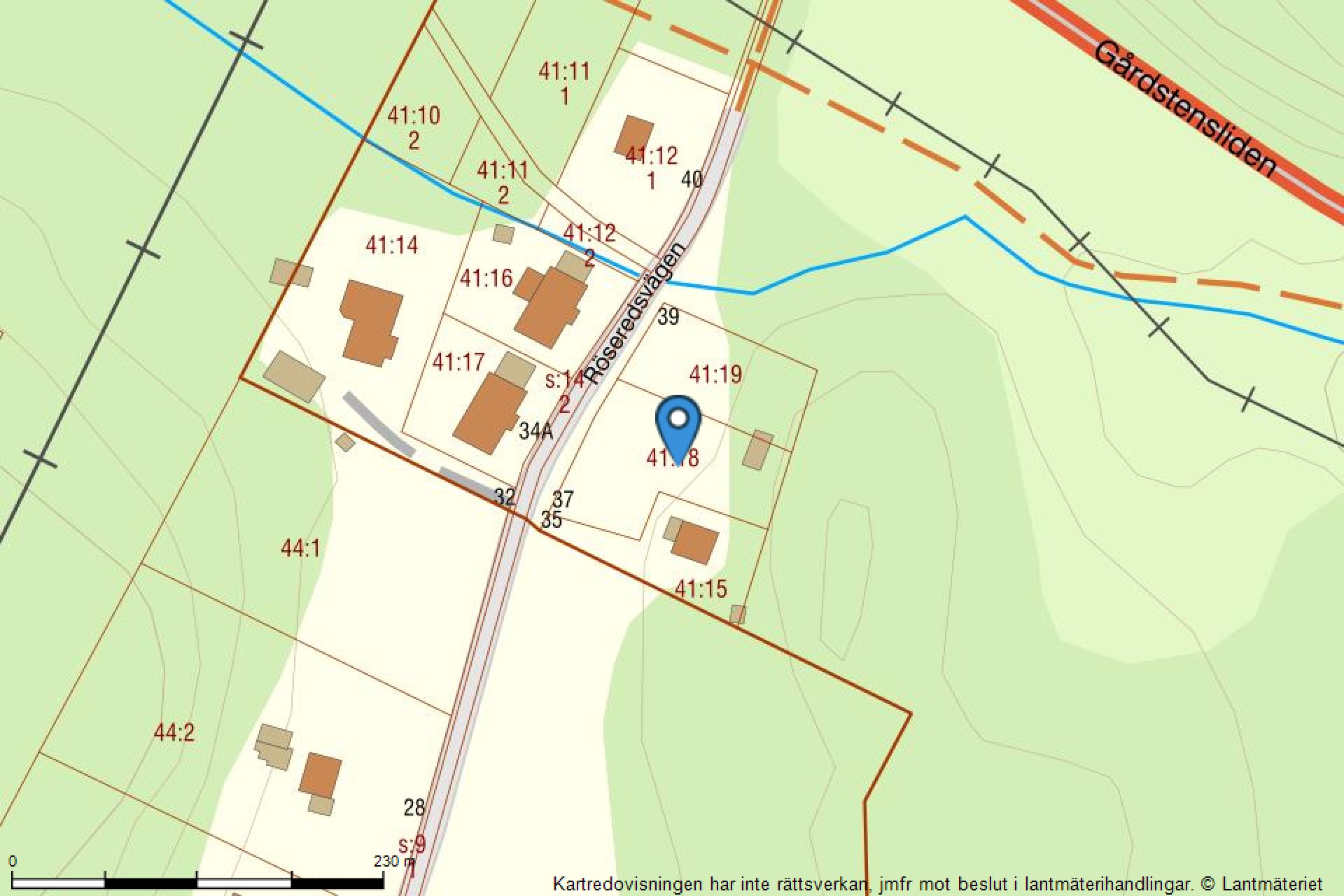 Fastighetskarta Röseredsvägen 37-17