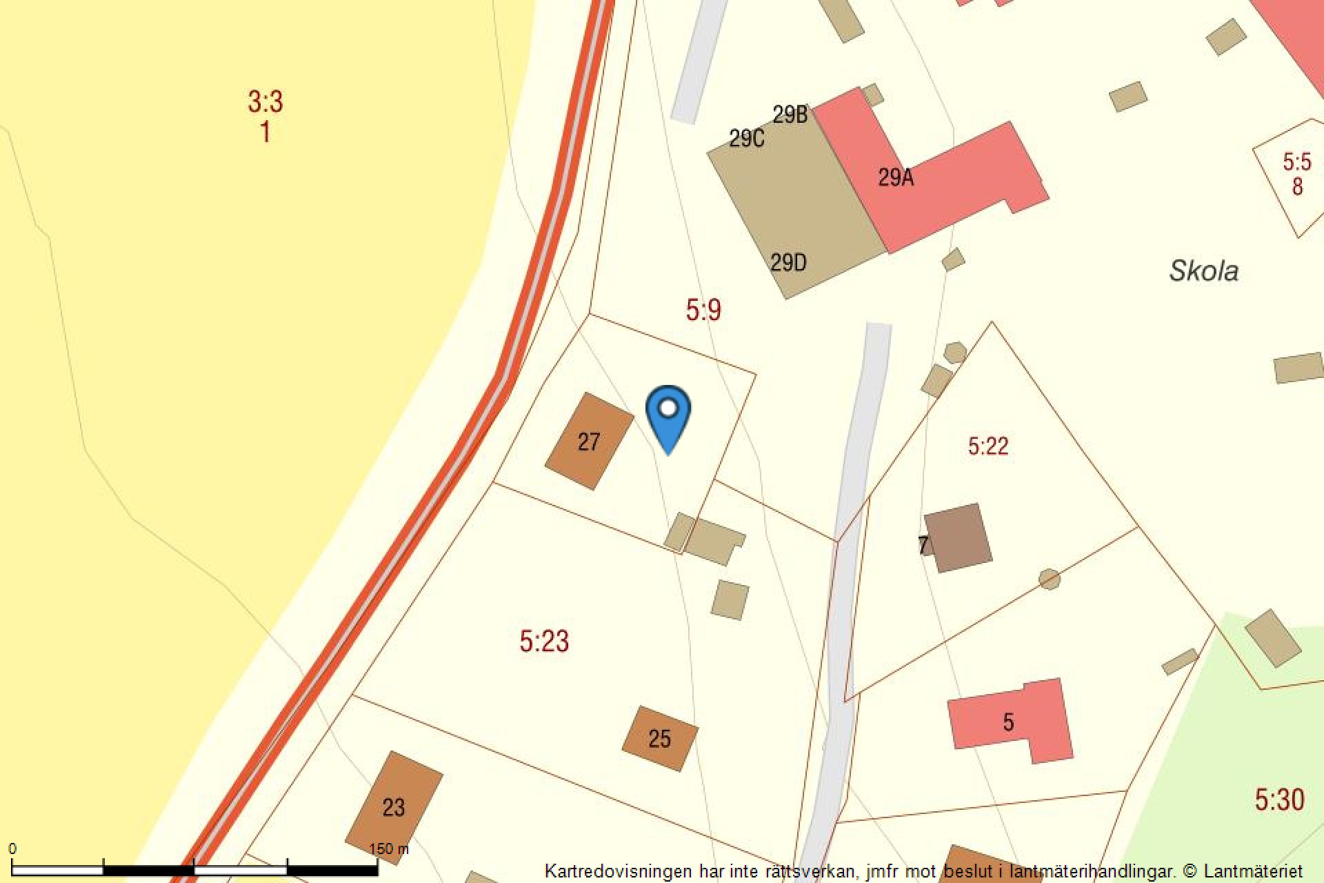 Fastighetskarta Hemsjövägen 27-45