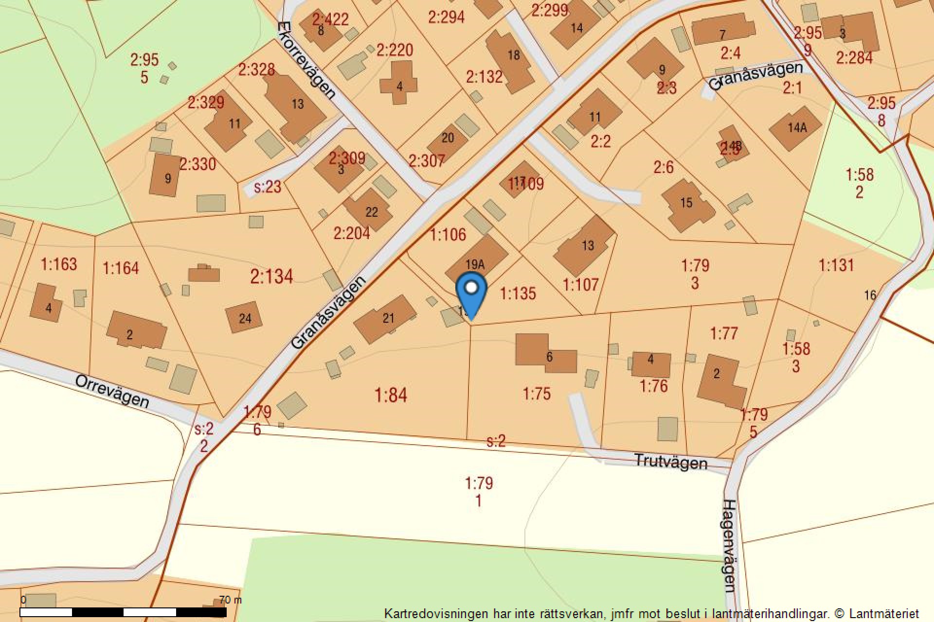 Fastighetskarta Granåsvägen 19B-13