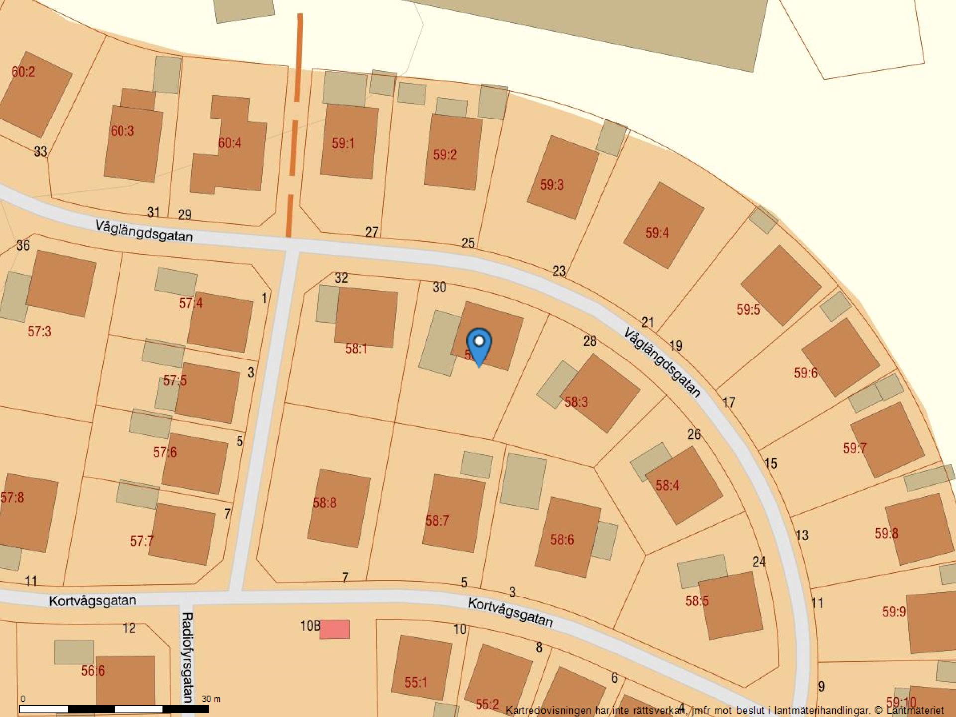 Fastighetskarta Våglängdsgatan 30-32