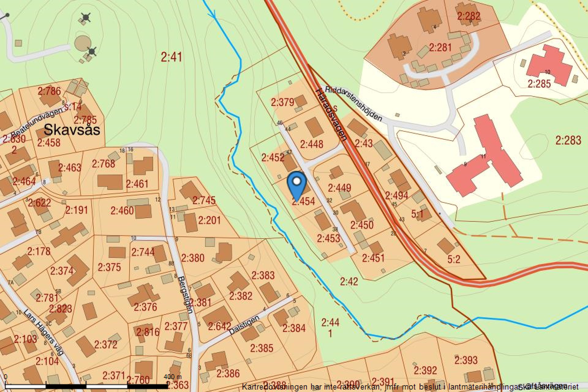Fastighetskarta Häradsvägen 40-29