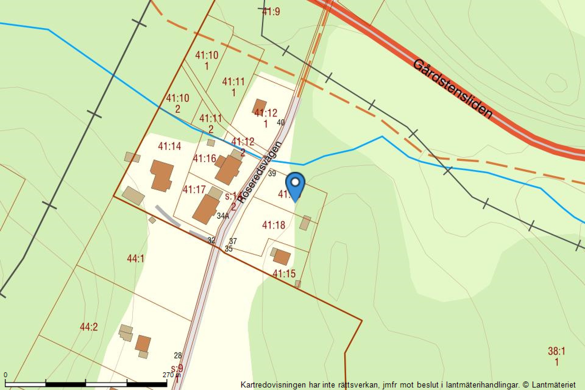 Fastighetskarta Röseredsvägen 39-9