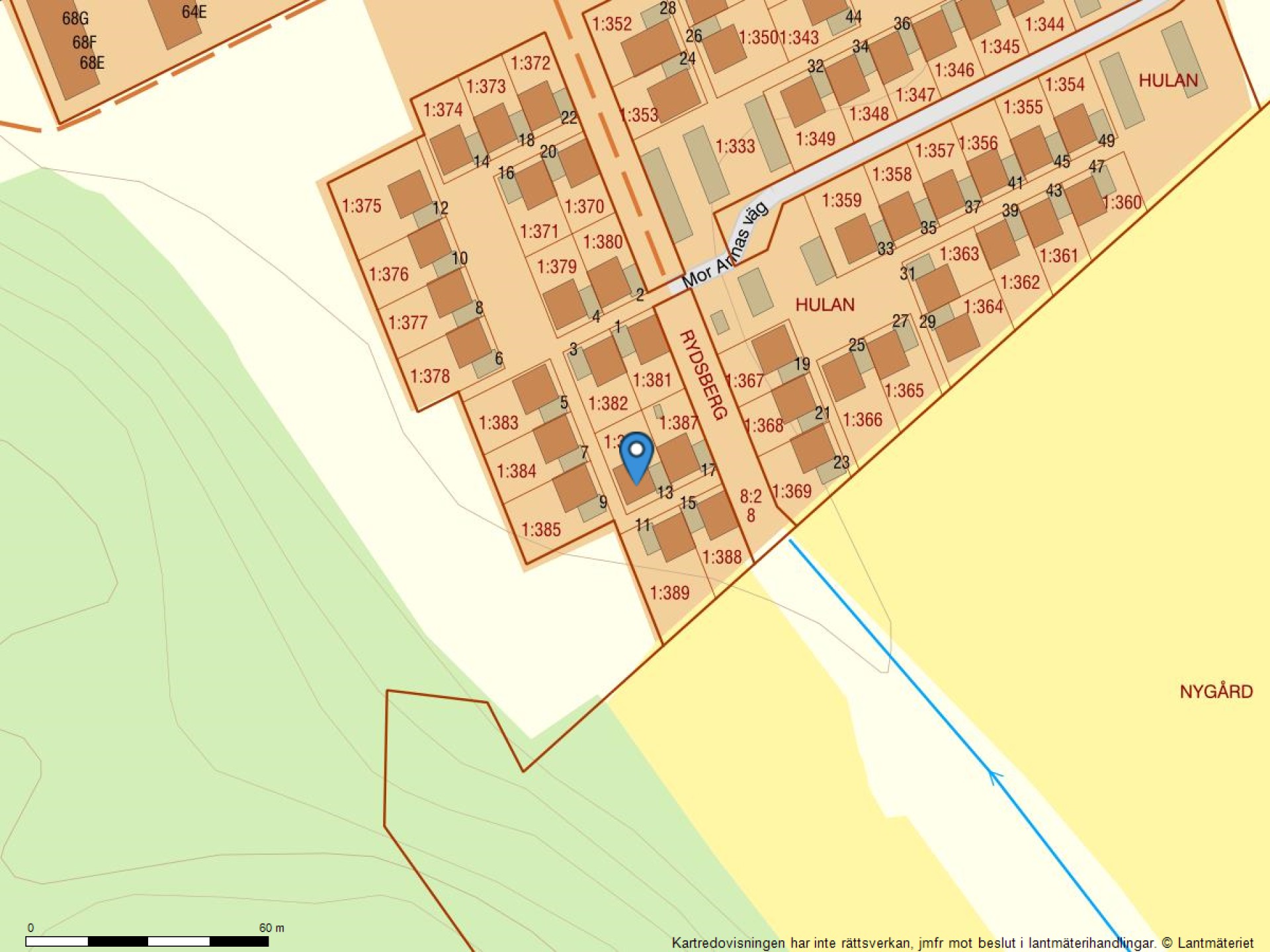Fastighetskarta Mor Annas väg 13-31