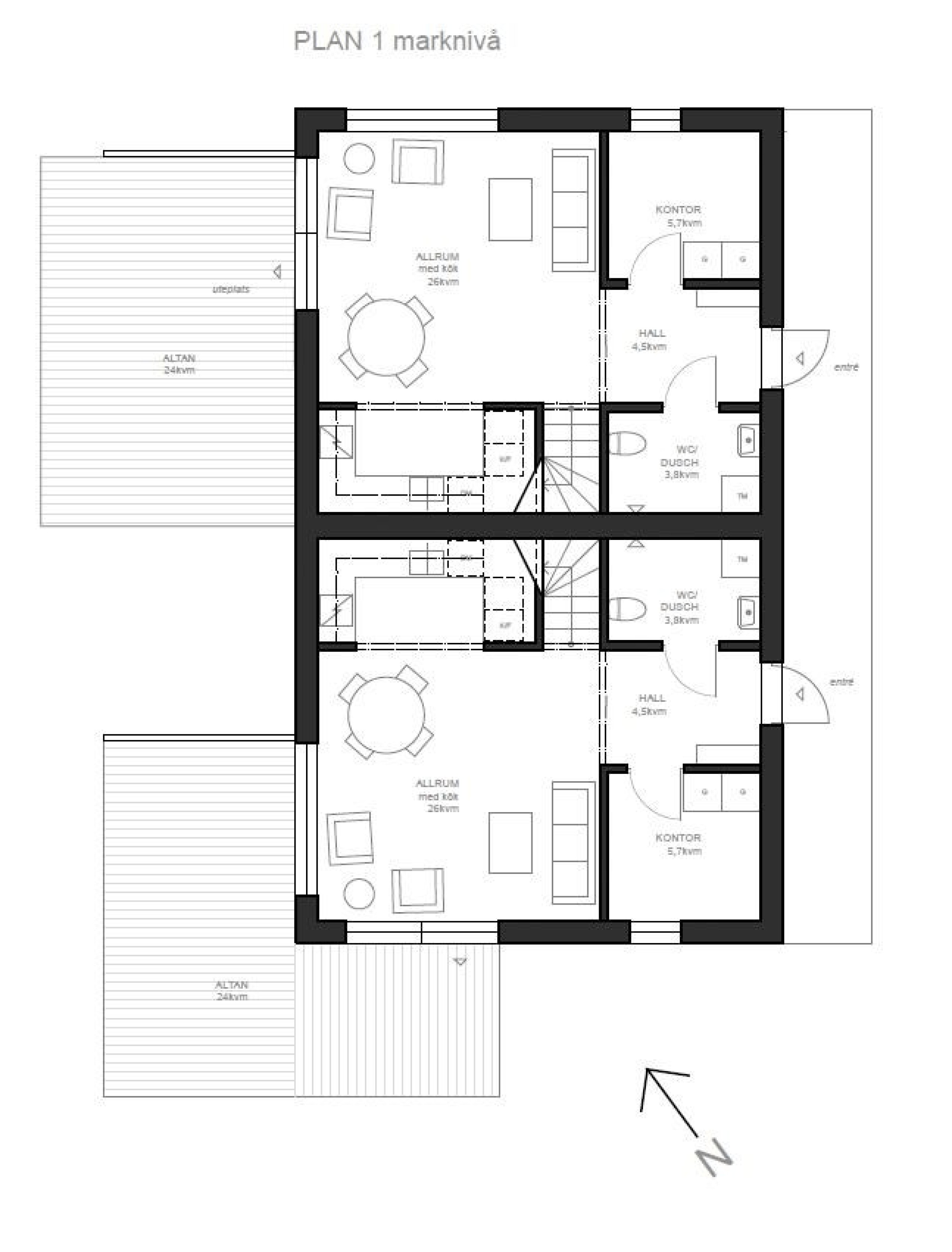 Plan 1 - Marknivå Västerhejde Hallbrosvägen 11 B