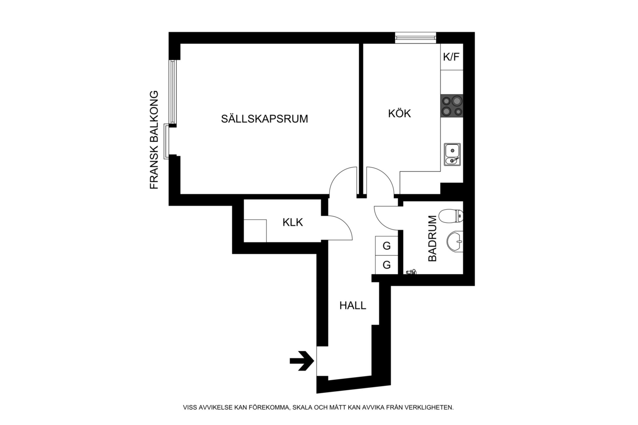 Planritning (ej skalenlig, avvikelser kan förekomma) Fyrverkarbacken 25, vån 15/15