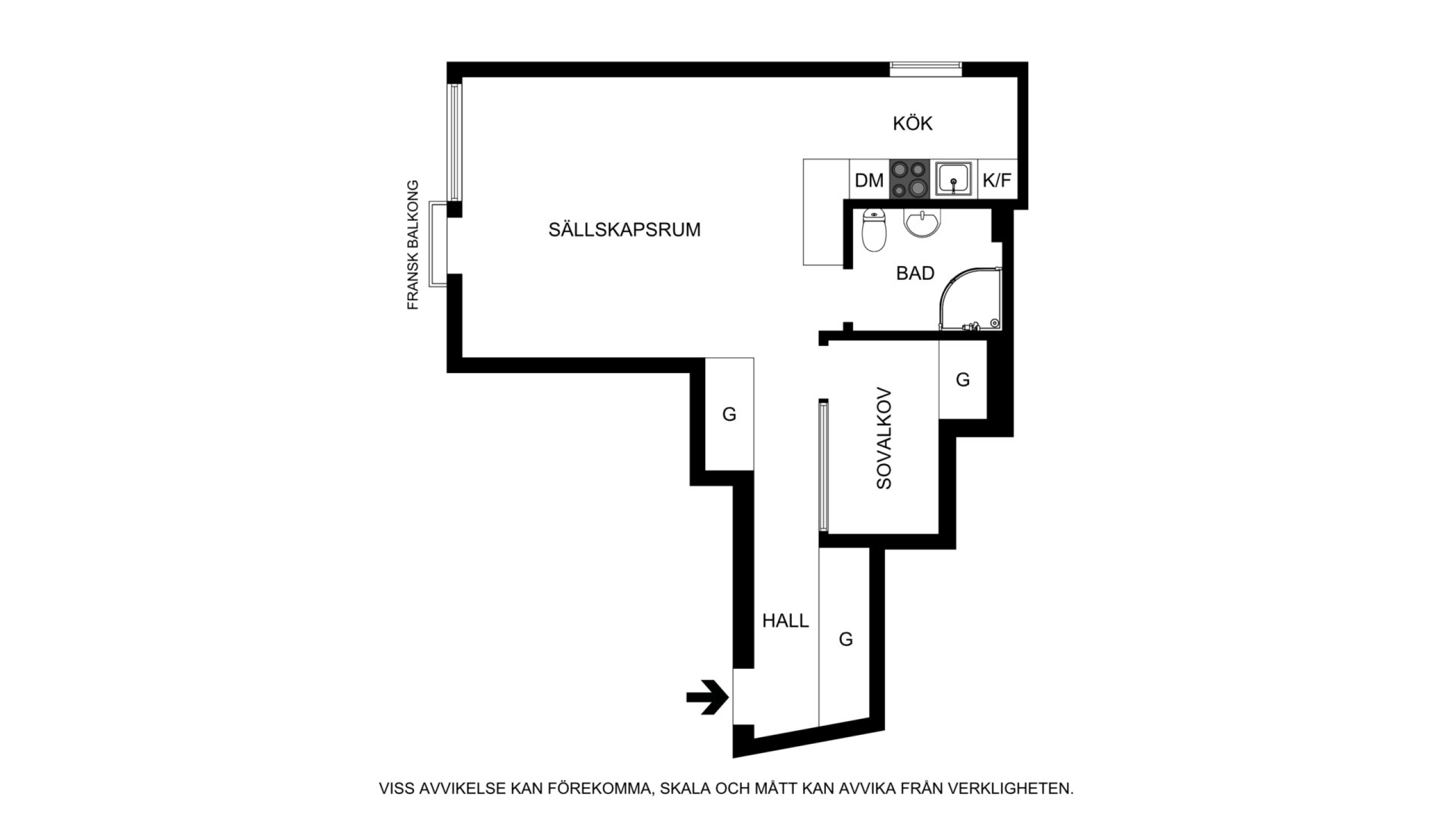 Planritning (ej skalenlig) Fyrverkarbacken 27, 10 tr