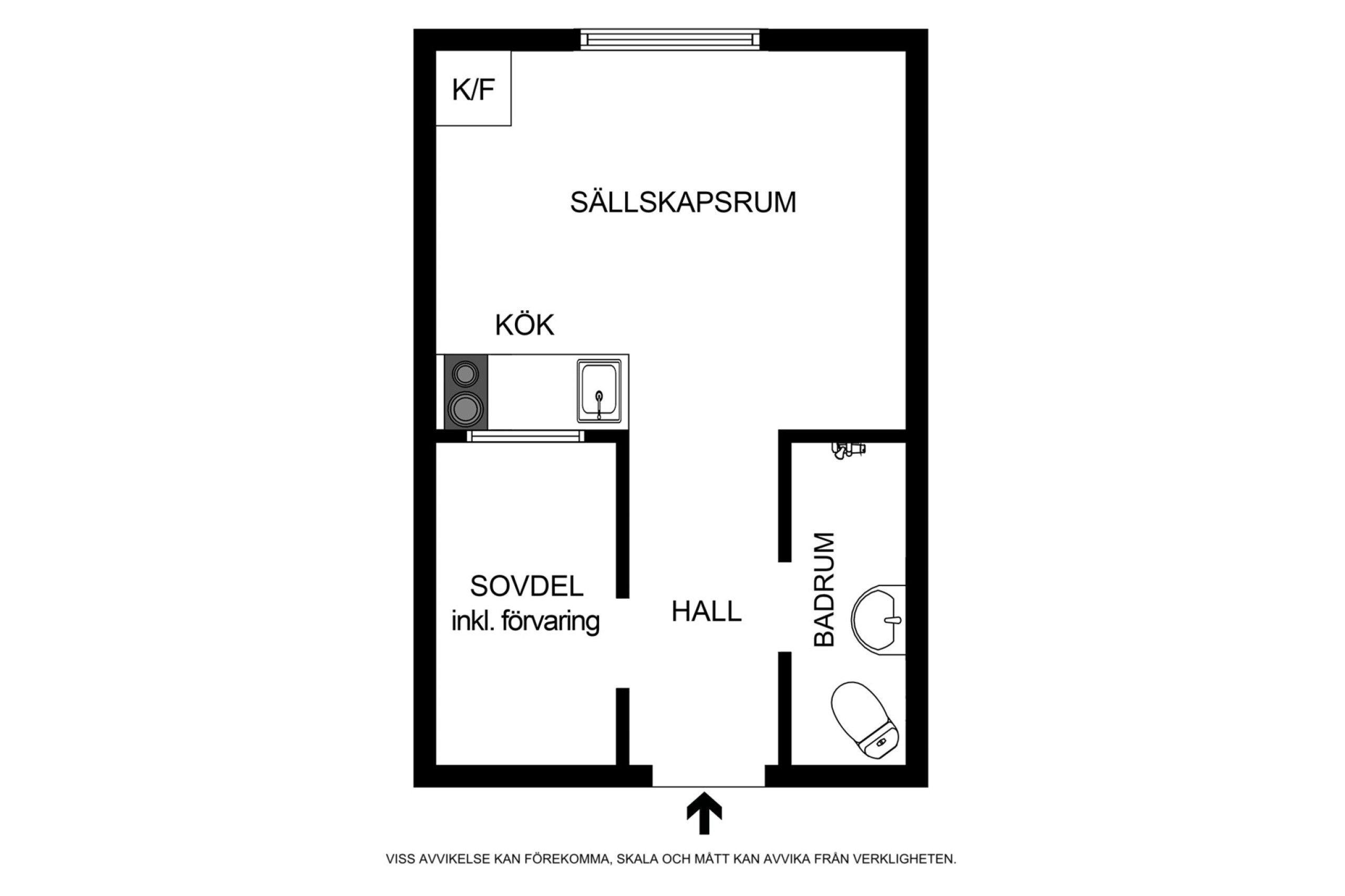 Planritning (ej skalenlig, avvikelser kan förekomma) Thorildsvägen 2, 2tr