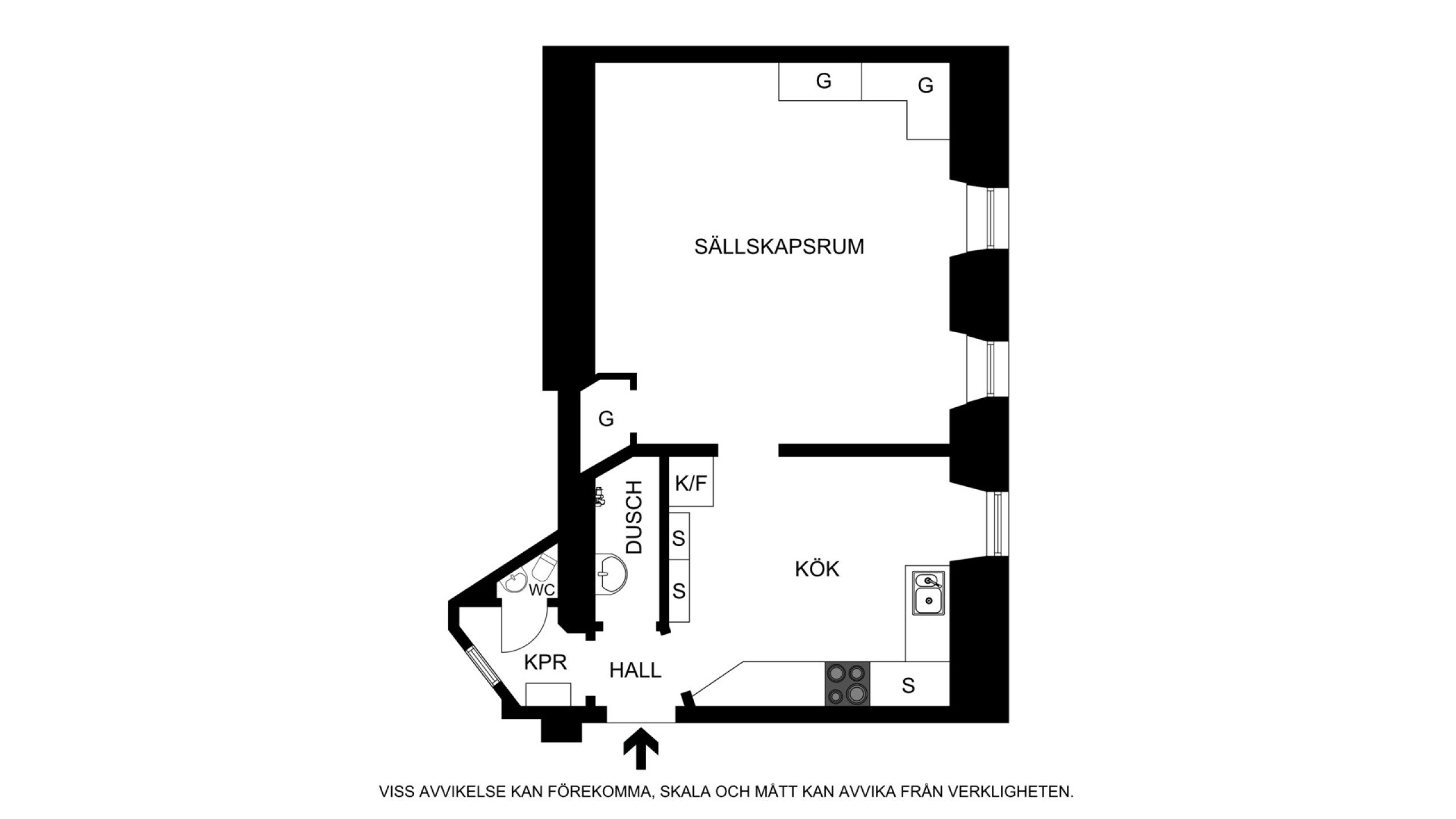 Planritning (ej skalenlig, avvikelser kan förekomma) Tegnérgatan 48