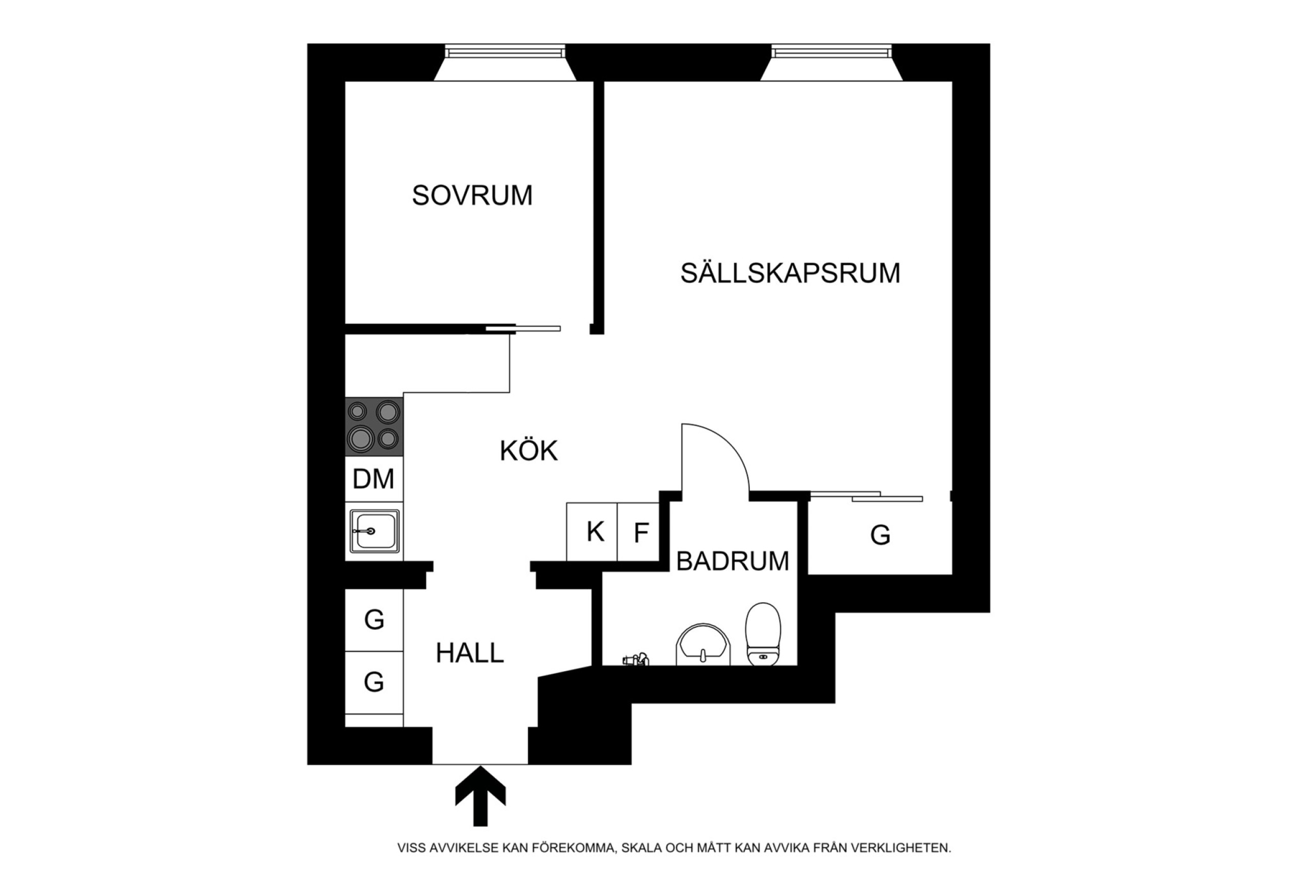 Planritning (ej skalenlig, avvikelser kan förekomma) Sankt Eriksgatan 84, vån 4