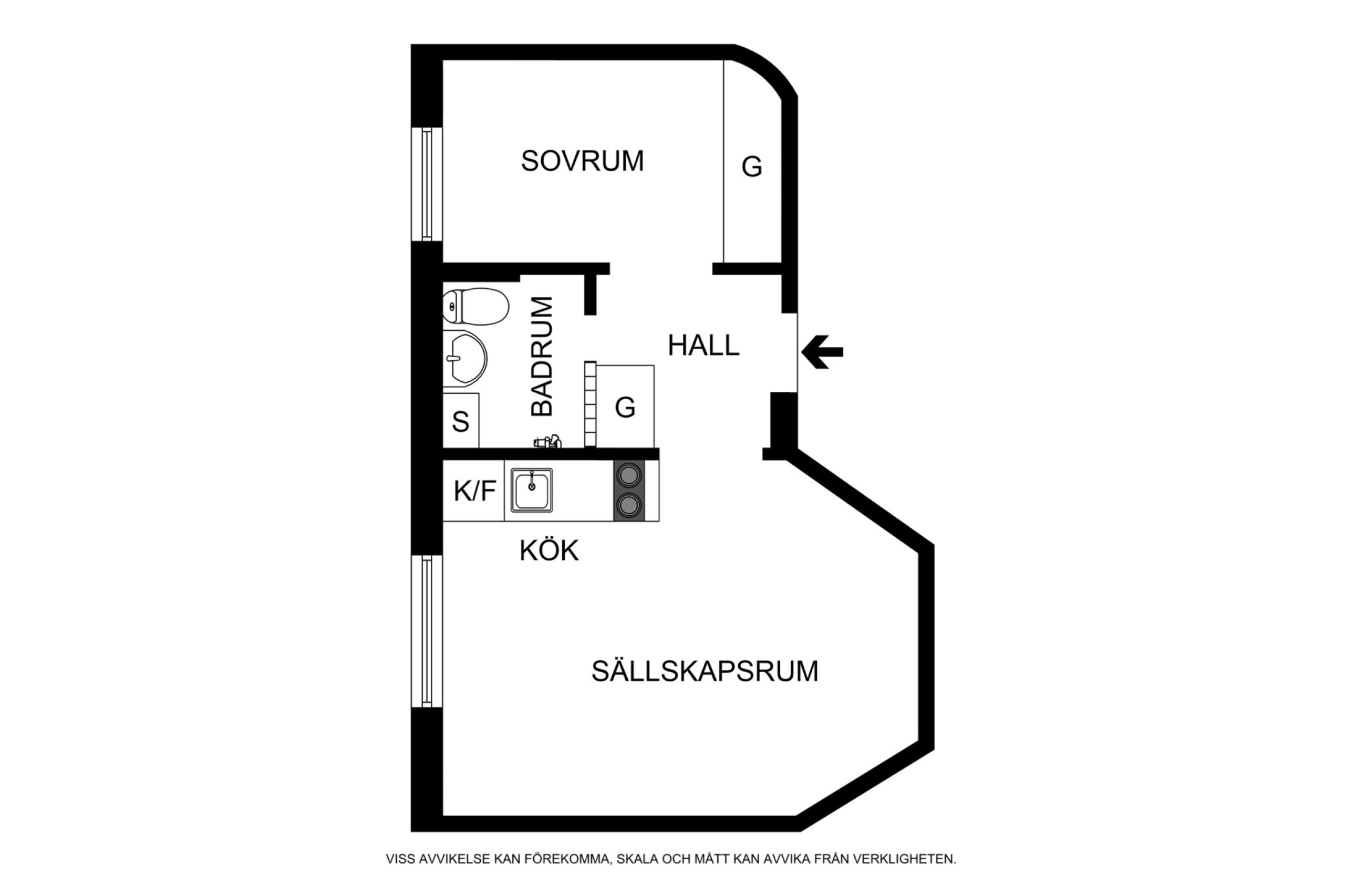 Alternativ planritning (ej skalenlig) Rörstrandsgatan 44