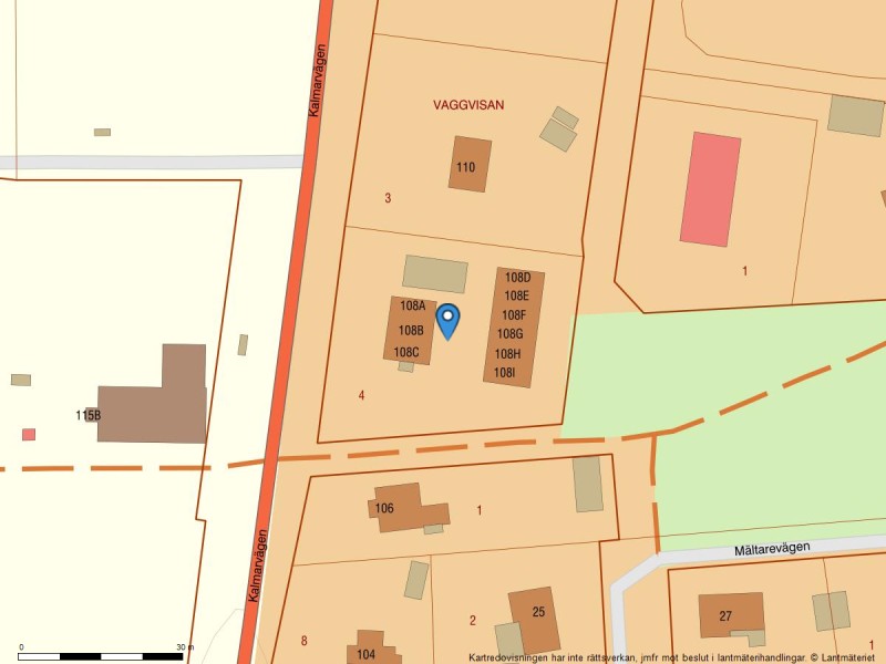 Fastighetskarta Kalmarvägen 108 A-I